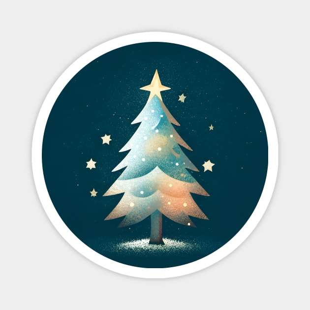 Magical Christmas Tree Under the Starry Night Magnet by Frim-Design